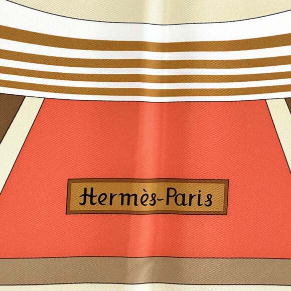 HERMES Orange Silk Scarf - Picture 3 of 7